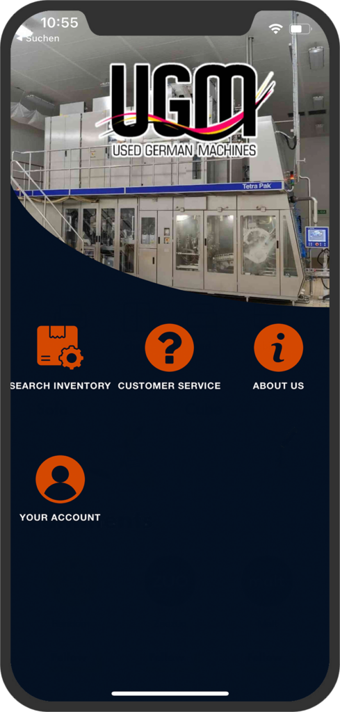 screenshot of the main screen from the ugm app